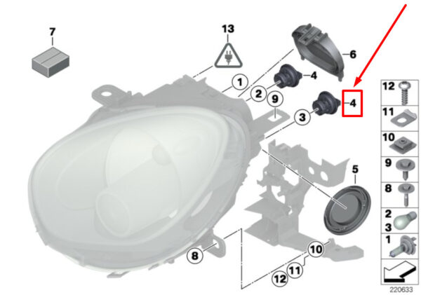 63217160287 - MINI COUNTRYMAN R60 Indicator Lamp Socket 7160287 63217160287 NEW ORIGINAL