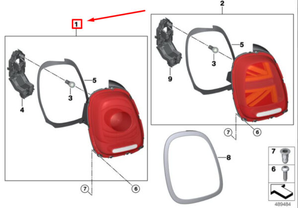 63217297510 - NEW OEM MINI COOPER F55 REAR RIGHT TAIL LIGHT 63217297510 GENUINE