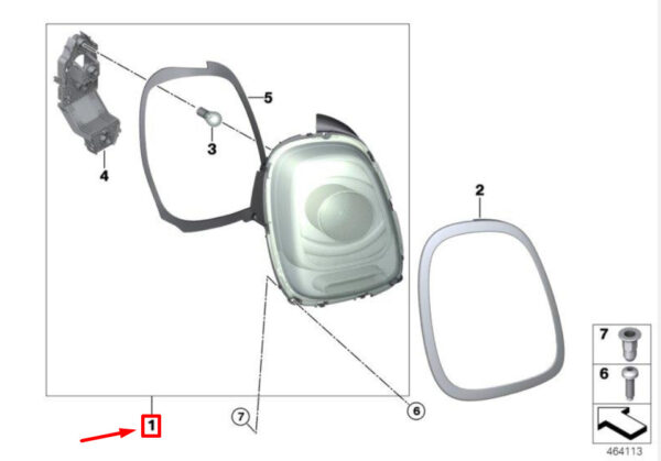 63217435135 - OEM MINI COOPER F55 REAR LEFT TAIL LIGHT UNION JACK LHD USA 63217435135 GENUINE