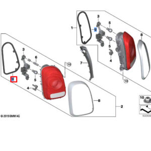63217472243 - NEW MINI -LANDSMANN F60 REAR BORDER LIGHT SEAL GASKET LEFT 63217472243