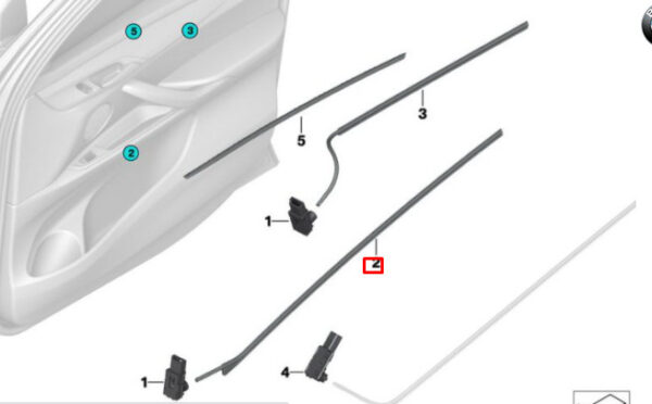 63319288374 - OEM BMW X5 F15 FRONT RIGHT DOOR POCKET OPTIC-FIBRE CABLE 63319288374 GENUINE