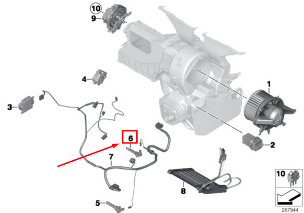 64113422660 - NEW MINI COOPER R56 HEATER TEMPERATURE SENSOR 64113422660 3422660