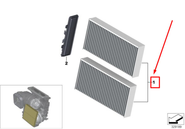64116823726 - MINI CLUBMAN F54 Indoor Air Filter Set 6823726 64116823726 NEW ORIGINAL