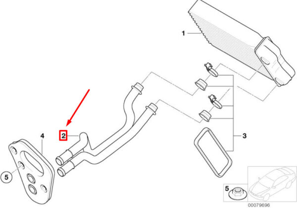 64116924079 - NEW MINI CONVERTIBLE R52 EVAPORATOR HEATER DOUBLE ALUMINUM PIPE 64116924079 ORIGINAL