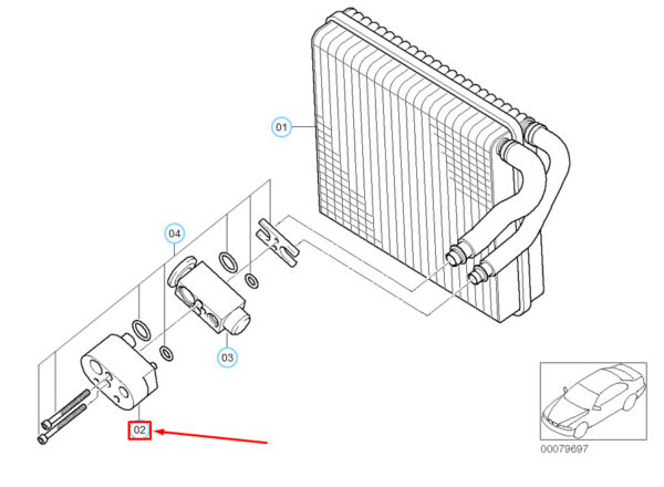 64116977581 - NEW MINI COOPER R50 AIR CONDITIONING ADAPTER 64116977581 6977581 ORIGINAL