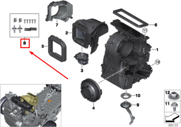 64119297736 - NEW MINI COOPER F56 HEATER/AIR CONDITIONER. HOUSING SET 9297736 64119297736