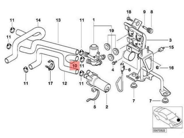 64218377247 - OEM BMW E52 ROADSTER WATER HOSE INLET 2 64218377247 GENUINE NEW