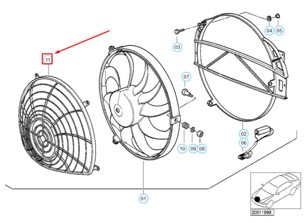 64542228434 - NEW BMW Z3 E36 RADIATOR COOLING FAN PROTECTION GRILLE 64542228434 OEM