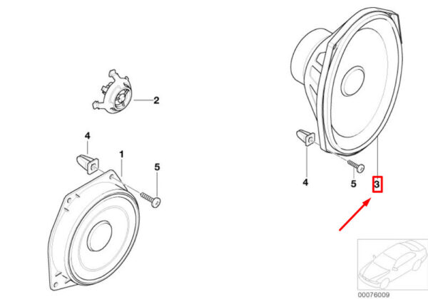 65139143270 - NEW OEM MINI COOPER R50, R53 REAR LOUDSPEAKER 65139143270 9143270 GENUINE