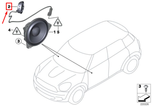 65139204493 - NEW MINI COOPER R56 HIGH TONE SPEAKERS 65139204493 ORIGINAL