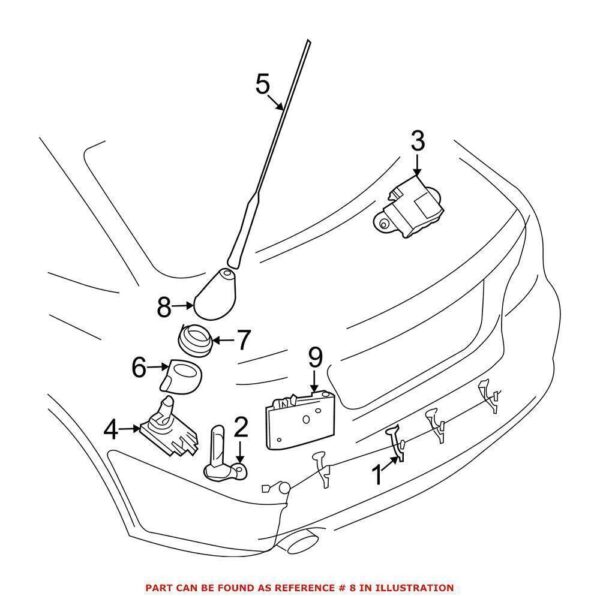 65209123541 - Antenna Cover BMW E88 2006 2013 Genuine 65209123541