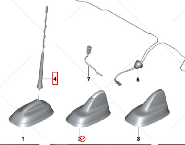 65209270026 - NEW MINI CLUBMAN F54 ROOF ANTENNA 65209270026 9270026 ORIGINAL