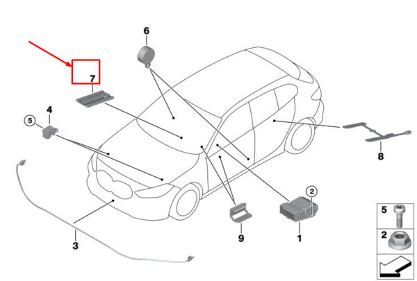 65779377098 - NEW BMW F40 LEFT SEAT SENSOR MAT 65779377098 9377098 ORIGINAL