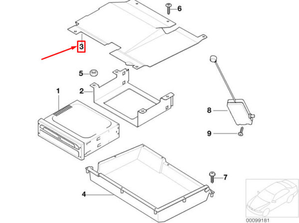 65906952084 - MINI COOPER R50, R53 NAVIGATION COMPUTER COVER 65906952084 NEW GENUINE