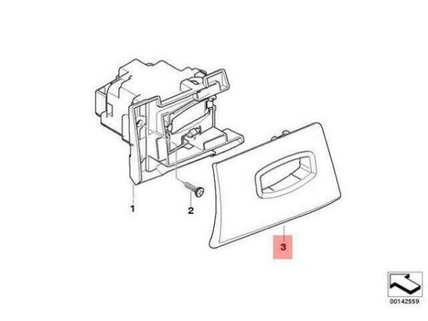 66126957054 - OEM BMW M E90 E91 E92 E93 IGNITION KEY SLOT COVER TRIM CREAM BEIGE RHD NEW