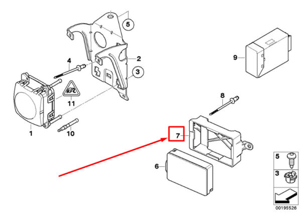 66316774678 - BMW 5 E60 SRR sensor holder 67774678 66316774678 NEW REAL