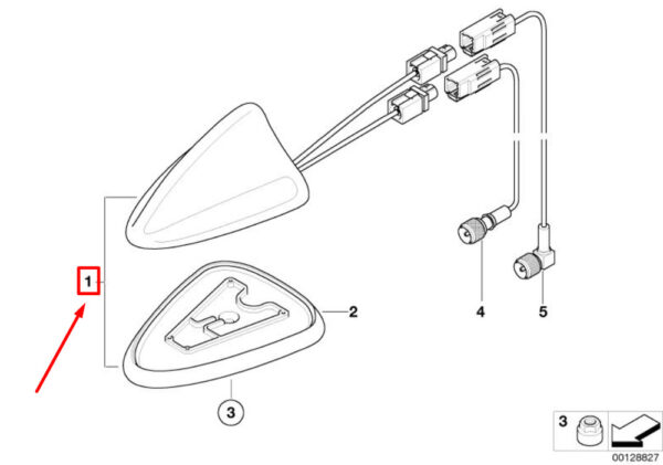 84506918548 - NEW OEM MINI COOPER R50, R53 TELEPHONE ANTENNA MULTI-BAND 84506918548 GENUINE