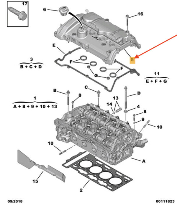 9818425480 - PEUGEOT 3008 CYLINDER HEAD COVER 9818425480 NEW GENUINE