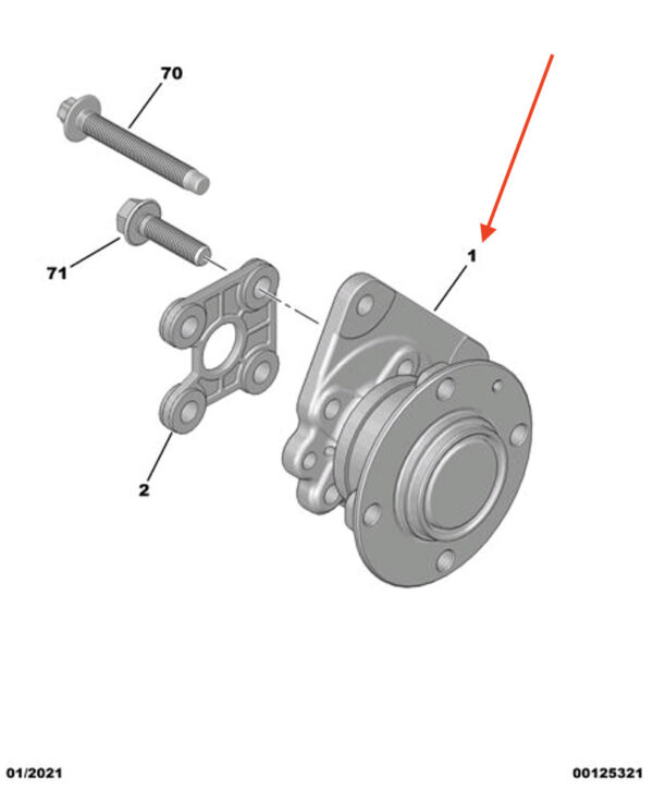 9822539980 - PEUGEOT 2008 Rear Wheel Bearing Hub 9822539980 New Genuine