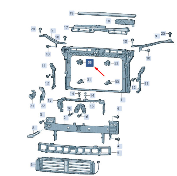 3V0121698C - Skoda Superb MK3 Front Panel Seal 3V0121698C, Genuine Part