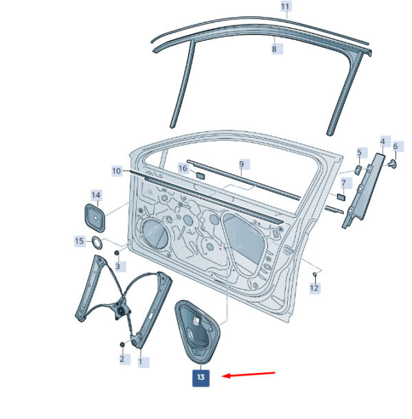 3V0837915G - NEW ŠKODA SUPERB MK3 FRONT LEFT DOOR SIDE PLATE 3V0837915G ORIGINAL