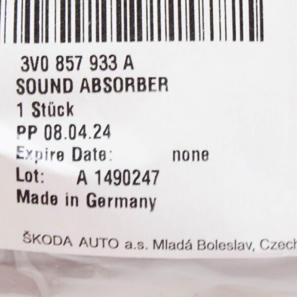 3V0857933A - SKODA SUPERB MK3 FRONT LEFT DOOR MIRROR DAMPING 3V0857933A NEW GENUINE