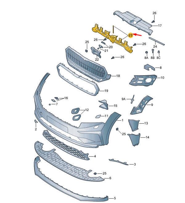 5LA807381B - New SKODA ENYAQ iV Front Bumper Support Element 5LA807381B Genuine