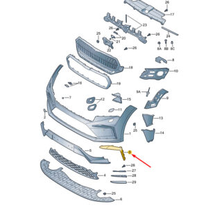 5LA807834ACR8 - ŠKODA ENYAQ IV molding for bumper front right 5LA807834ACR8 original part