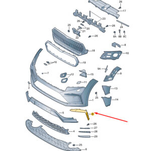 5LA807834F9R - ŠKODA ENYAQ IV Molding for Front Right Bumper 5LA807834F9R
