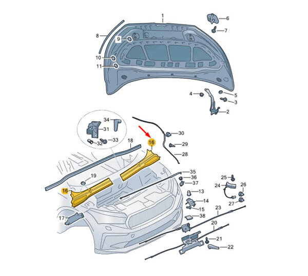 5LA819415B9B9 - ŠKODA ENYAQ IV Windshield Window Frame Trim Front Left 5LA819415B9B9 Part