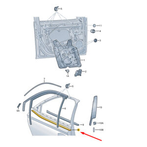 5LA837476BJV1 - ŠKODA ENYAQ IV FRONT RIGHT OUTSIDE WINDOW OPENING GASKET 5LA837476BJV1 NEW