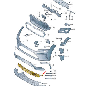 5LA853677A9B9 - ŠKODA ENYAQ IV Front Bumper Bottom Vent Grille 5LA853677A9B9 NEW
