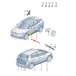 5LA854940B9B9 - Skoda Enyaq iV Front Right Door Protector Strip 5LA854940B9B9 NEW Genuine
