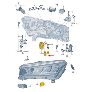 5LA998225A - ŠKODA ENYAQ IV Left Lower Headlight Mount 5LA998225Part