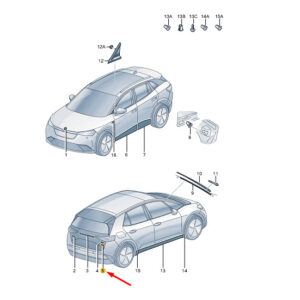 5LG853687F2ZZ - ŠKODA ENYAQ IV Rear Emblem Inscription 5LG853687F2ZZ, NEW, ORIGINAL