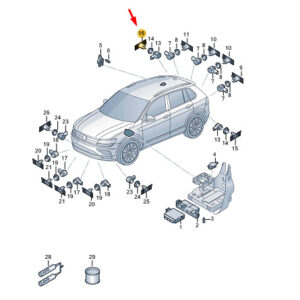 5LG919488AGRU - ŠKODA ENYAQ IV parking sensor mount rear right 5LG919488AGRU, original part