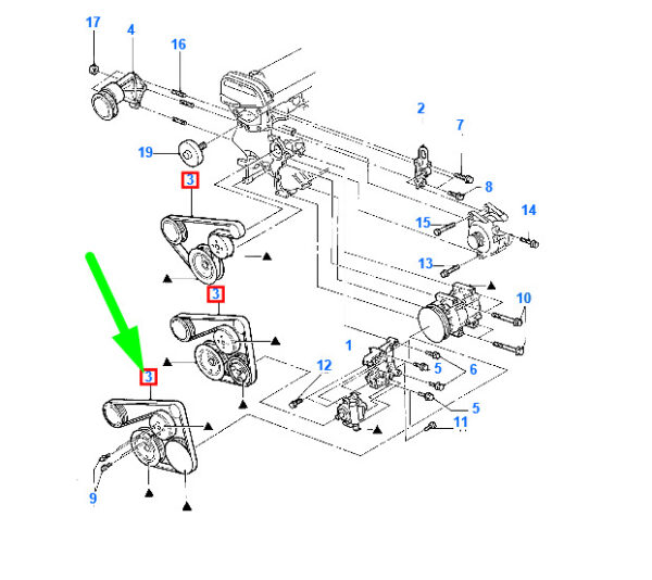 1004484 - V-rib belt for Ford Fiesta BE91 MK4, 96MF-6C301-AC, 1004484, original part