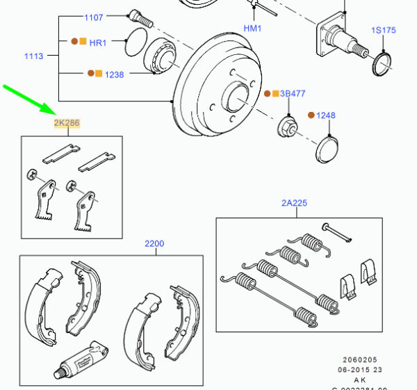 1075559 - NEW FORD FOCUS MK1 REAR BRAKE FITTING KIT 1075559 98AB-2K286-BB ORIGINAL