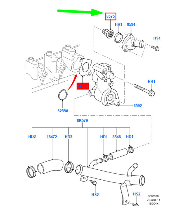 1086282 - NEW FORD C-MAX MK1 THERMOSTAT ASSY 1086282 89FF-8575-AB ORIGINAL