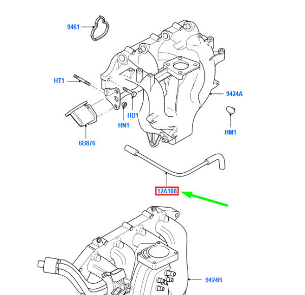 1094763 - NEW FORD TRANSIT CONNECT MK1 INLET MANIFOLD VACUUM HOSE 1094763 ORIGINAL