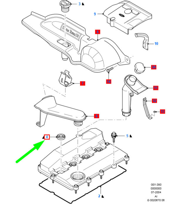 1121656 - NEW FORD MONDEO MK3 CYLINDER HEAD COVER RETAINER YC1Q-6K780-BB 1121656 ORIGINAL