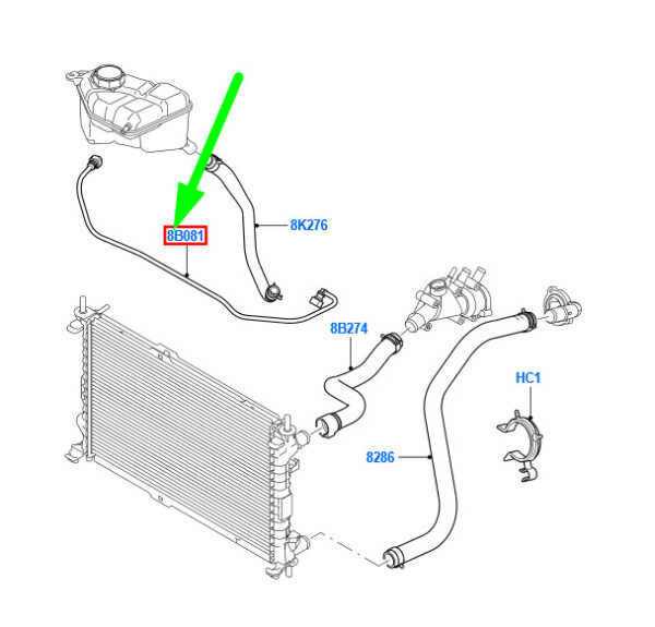 1145302 - NEW FORD FIESTA BE256 MK5 RADIATOR HOSE 2S6H-8B081-FA 1145302 ORIGINAL