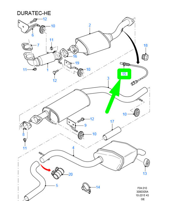 1147420 - NEW FORD MONDEO MK3 EXHAUST GAS OXYGEN SENSOR BLUE 1S7F-9G444-BB 1147420