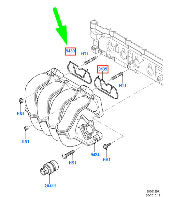 1149707 - NEW FORD FIESTA BE256 MK5 INTAKE MANIFOLD GASKET 1149707 ORIGINAL