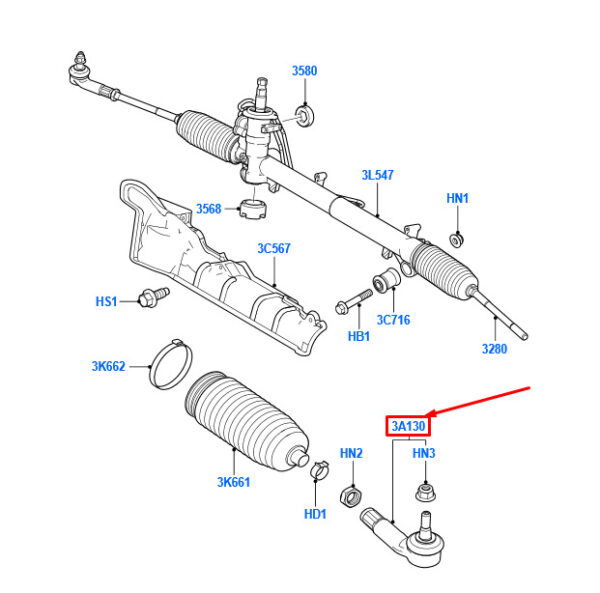 1202548 - NEW FORD FIESTA WT MK6 STEERING GEAR RIGHT RIGHT TIE ROD END 1202548 ORIGINAL