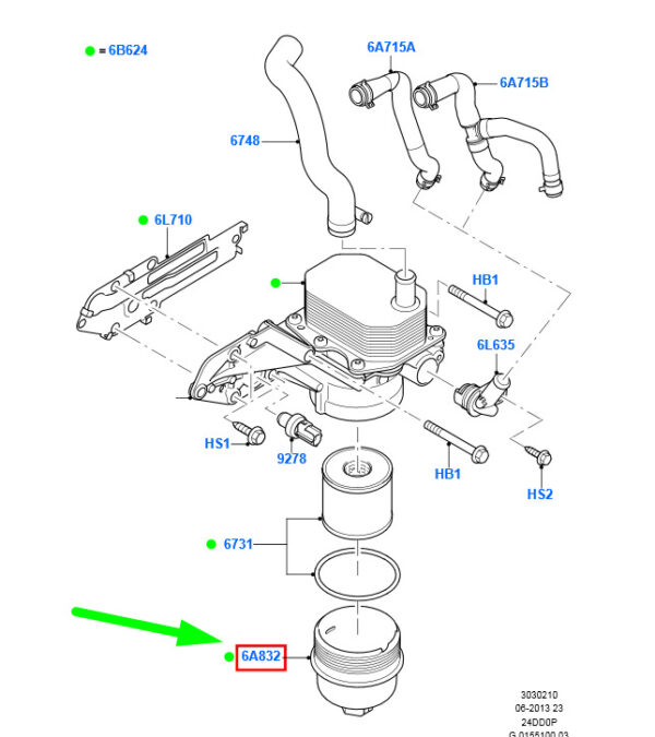 1203004 - NEW FORD TRANSIT MK3 OIL FILTER COVER 1203004 2S7Q-6766-AA ORIGINAL