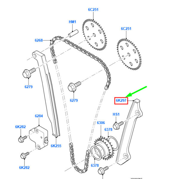 1208603 - Ford Transit MK3 Control Chain Guide 1208603 3L8G-6K297-FROM 2008 14734051