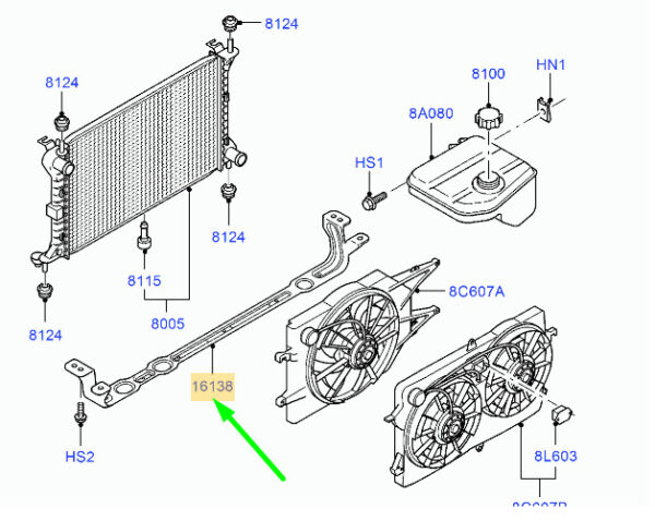 1210869 - NEW FORD FOCUS MK1 RADIATOR SUPPORT BRACKET 2M51-8A297-AB 1210869 ORIGINAL