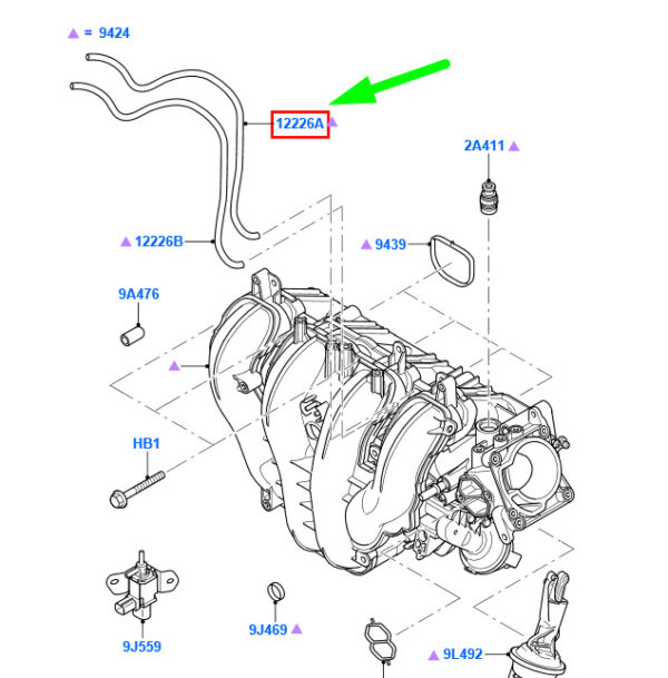 1255084 - NEW FORD MONDEO MK4 INTAKE MANIFOLD HOSE 3M4G-9Y446-AA 1255084 ORIGINAL