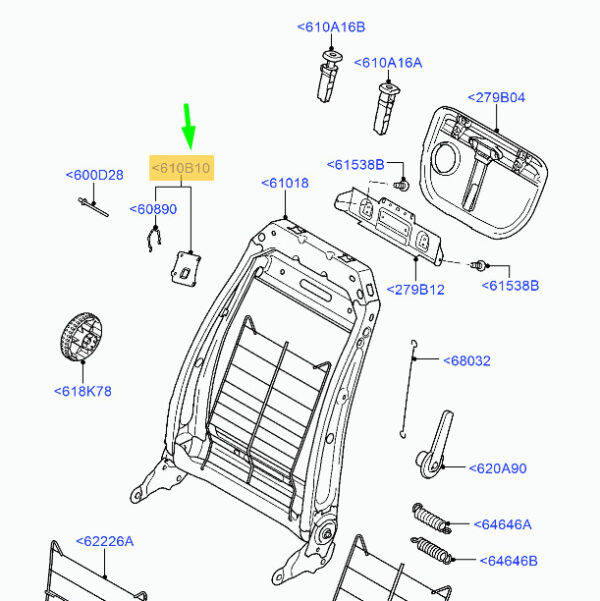 1318564 - NEW FORD C-MAX MK1 FRONT RIGHT SEAT ARMREST BRACKET HOLDER 1318564 ORIGINAL